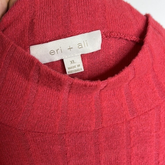 Anthropologie Eri + Ali xL Ribbed Mock Cowl Neck Lightweight Dolman knit Sweater - Picture 5 of 9